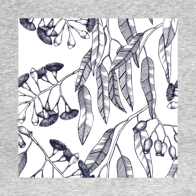 Botanical navy floral II by hamptonstyle